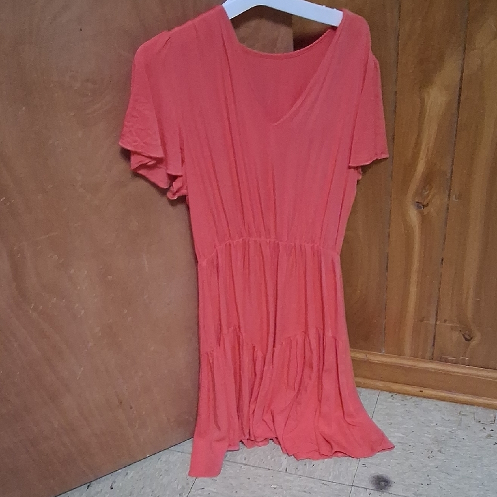 Coral Short Sleeve Dress